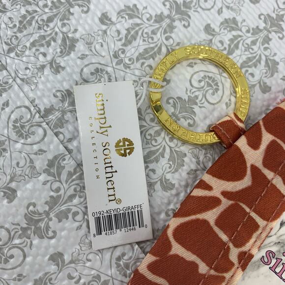 Simply Southern ID Wallet Keychain Brown Giraffe Print Cute BOHO NWT - Picture 5 of 9